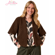 FOS Gilet Lia Teddy 7923 Bruin 
